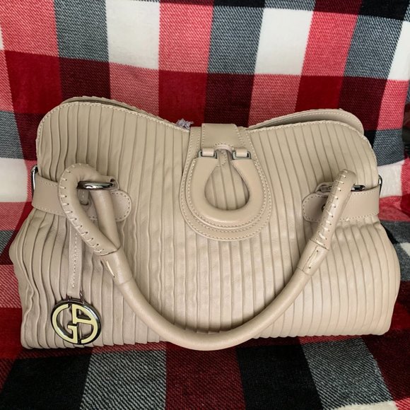 Giorgio Armani Pleated Leather Handbag - Picture 3 of 16